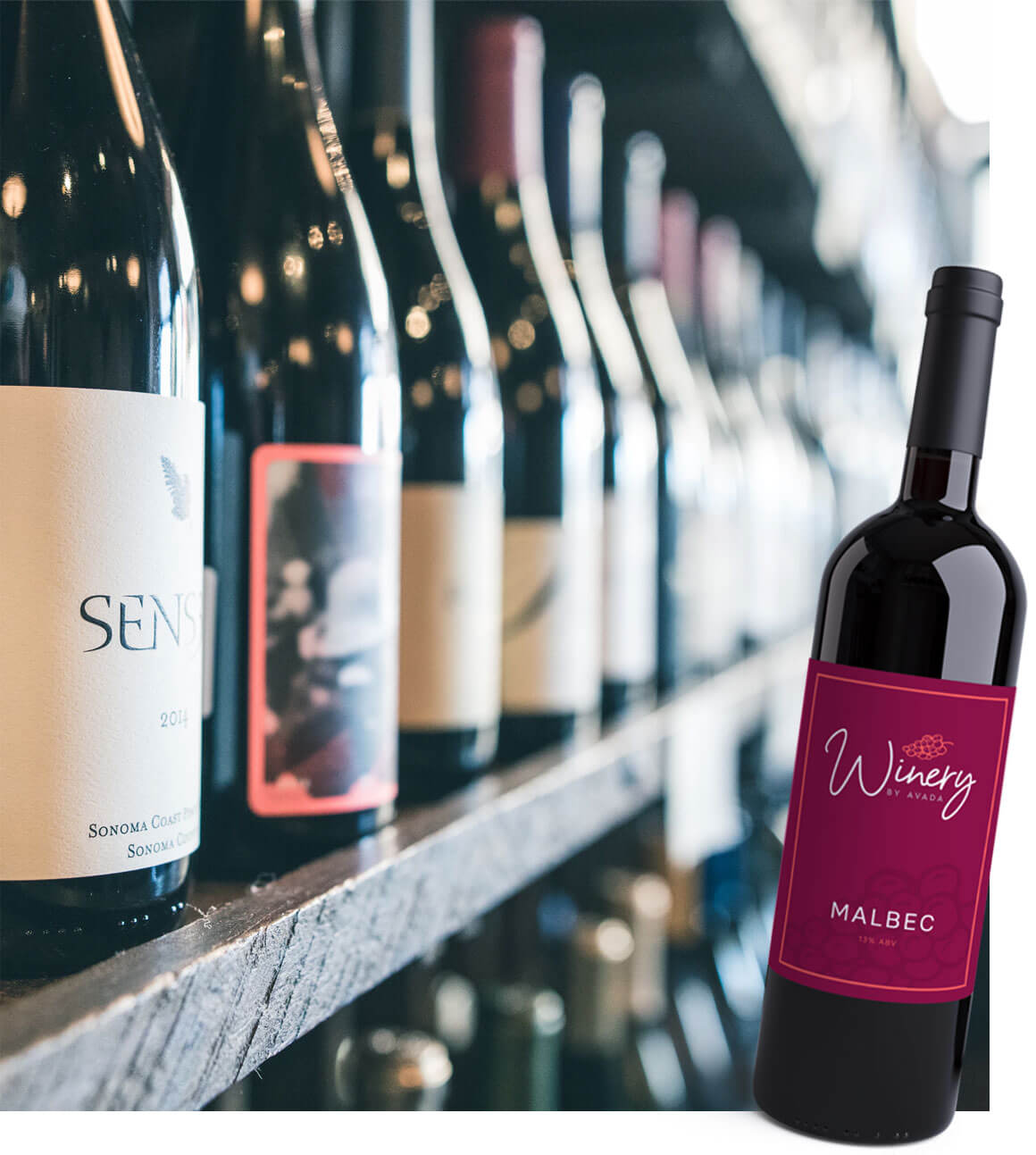 Wine Bottles on Shelves Wine Bottles on Shelves